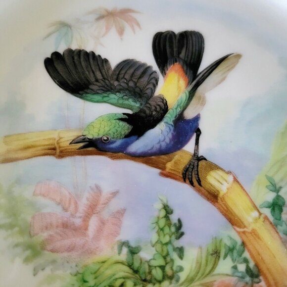 Antique F. Dommartin France Bird Pedestal Plate / Cake Plate / Cake Stand - Picture 5 of 7